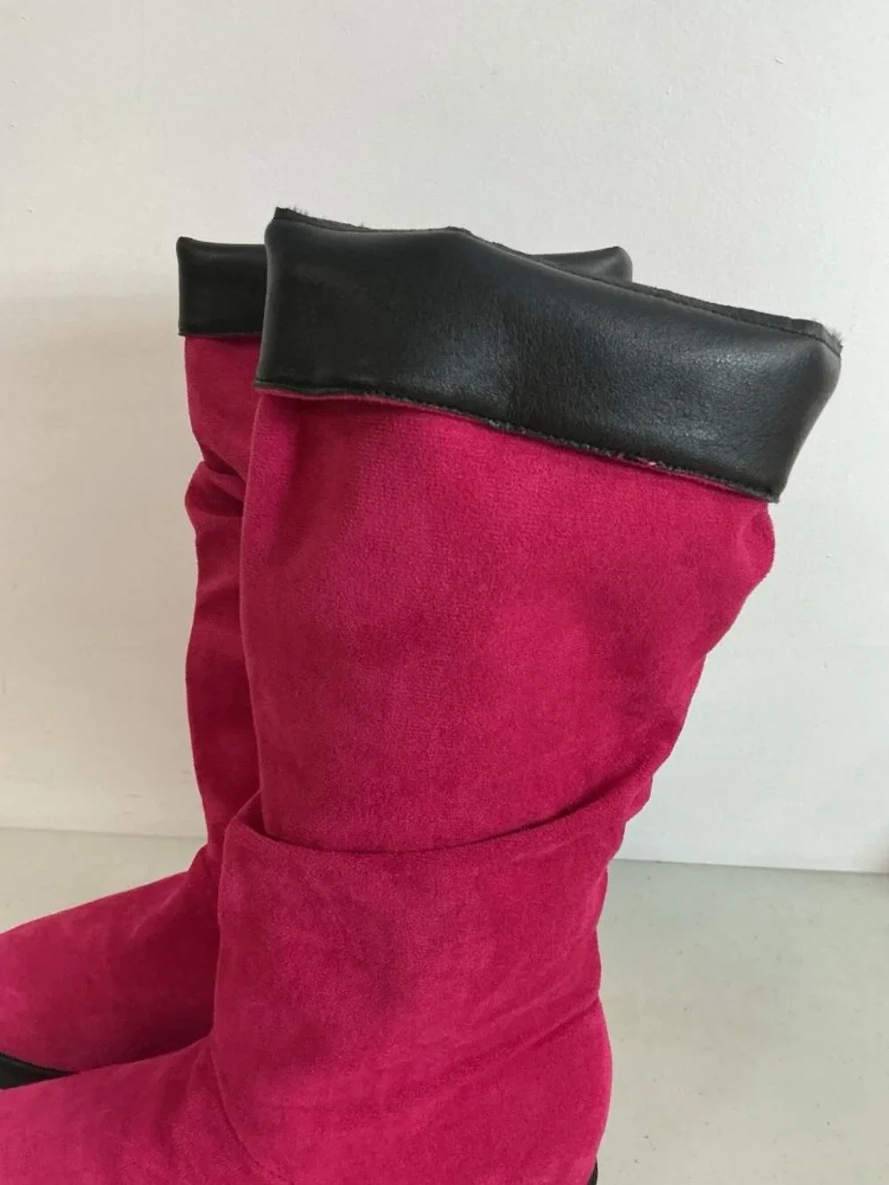 Tall Pink Suede Boots Slouch Womens 40 New